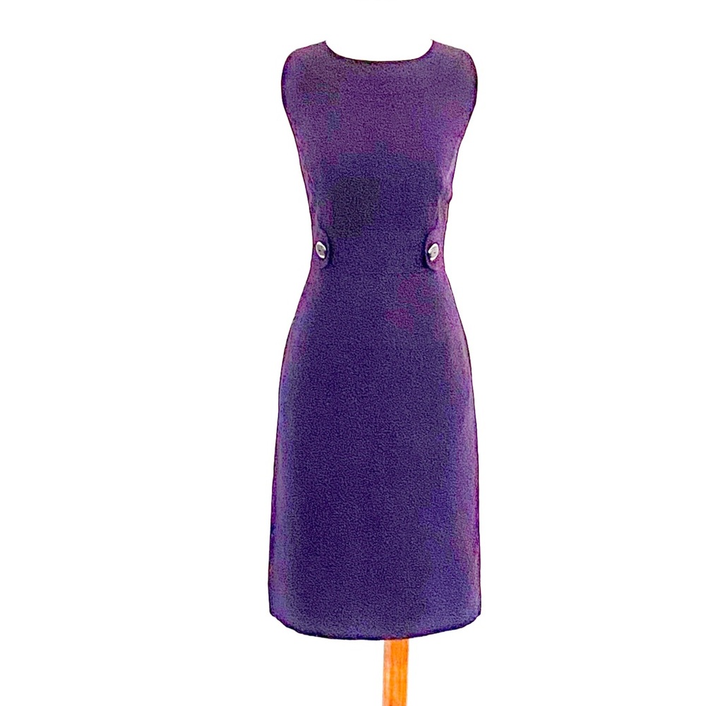 Tahari Sleeveless Keith Raisin Purple Sheath Dress